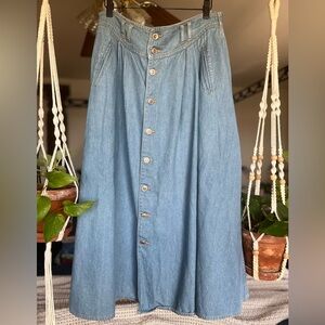 Gloria Vanderbilt Vintage Denim A-line Midi Skirt